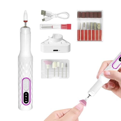 eléctrica de uñas profesional | Juego de limas eléctricas para uñas de gel acrílico | Recargable manicura, pulido herramienta de modelado para salón, hogar, viajes, interiores y