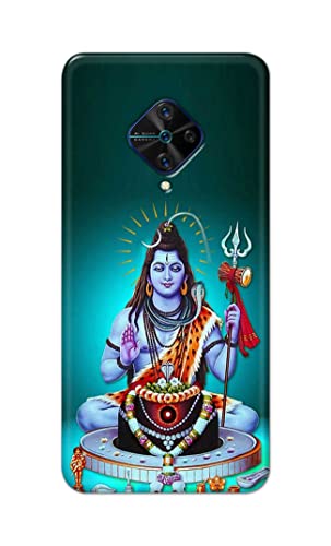 Image of Printed Hard Back Cover Case for Vivo S1 Pro Back Cover (Lord Shiva) -1803