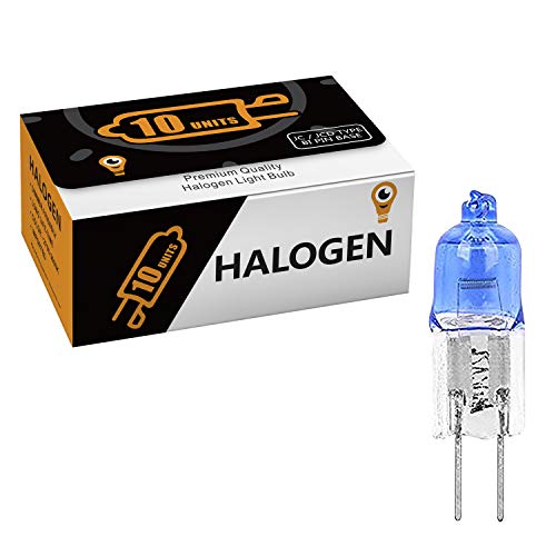 10 Pack Looks Like Xenon 10 Watt Ac Dc 12V Light Bulb Replacement Jc G4 2Pin Base Halogen Desk Task Table Pendant Lamp 12 Volt 10W Bi-Pin Cool Clear Bright White Long Lifetime T3 Capsule Under Cabinet #TOP1