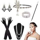 NMBCH 20s Kleider Damen, 20er Jahre Accessoires Damen, 20er Jahre Themenset 20er Jahre Halloween Kostümzubehör Damen Flapper Zubehör Set