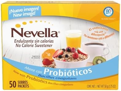 Nevella No Calorie Sweetener with probiotics - 50 Packets of 1g (50 Packets)