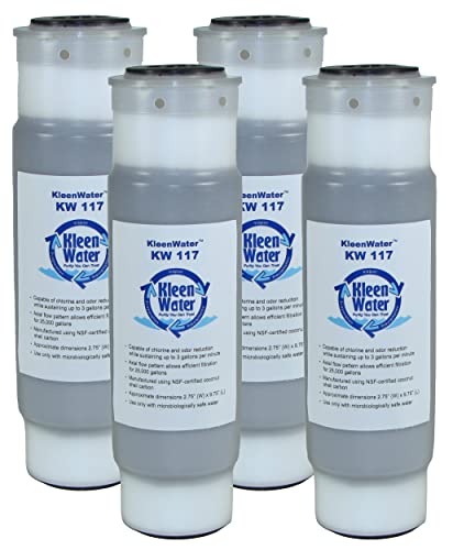 KleenWater Filters Compatible with Aqua-Pure AP117, Whirlpool WHKF-GAC and WHCF-GAC, Granular Activated Carbon Replacement Water Filter Cartridges, 4-Pack