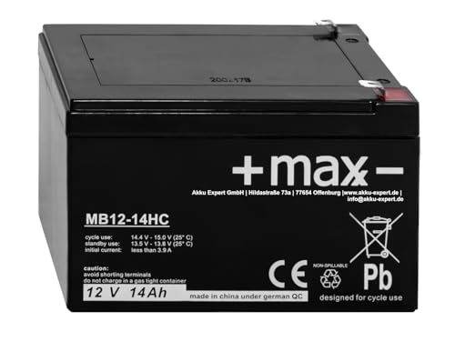 +Maxx- MB12-14HC 12V 14Ah AGM Akku Batterie PB wartungsfrei zyklenfest