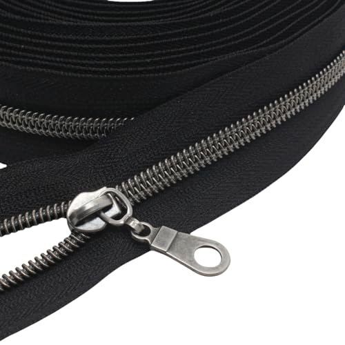 Fermeture éclair nylon métallique 9m MebuZip avec 25 curseurs fluides pour sacs