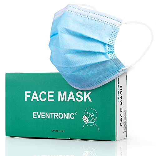 Face Mask 50 PACK, Eventronic Face Mask Cover, Disposable Mask, Comfortable and Breathable(Blue)