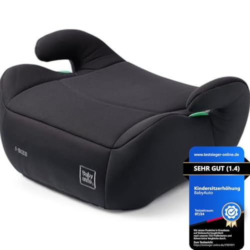 BABYAUTO - Kindersitzerhöhung Sitzschale - SAGA - Auto Sitzerhöhung - Gruppe 3 (22-36kg/5-12 Jahre) 125-150 cm – iSize - Extra Gepolstert für mehr Komfort - Grau