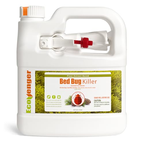 Bed Bug Killer 64 oz EcoVenger by EcoRaider, 100% Kill Efficacy, Bedbugs & Mites, Kills Eggs & The Resistant, Lasting Protection, USDA BIO-Certified, Plant Extract Based & Non-Toxic, Child & Pet Safe
