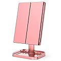 KOOLORBS Makeup Mirror with Lights, 1x 2X 3X Magnification, Lighted Makeup Mirror, Touch Screen Switch,?Vanity Mirror with Lights, Dual Power Supply, Portable Trifold Makeup Mirror, Female Gift