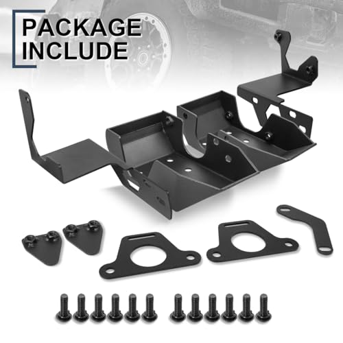 Image of Rock Armor Rear Shock Guard Mount Trailing Arms Skid Plate Compatible with for Ford Bronco 2021 2022 2023 2024 2025 2026 2 /4 Door Rear Lower Strut Shock Trailing Arm Protection Accessories | Heavy-duty Steel Rear Shock Guard Protect The Lower Shock & Trailing Arms