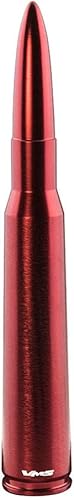 Miniatura 3 de VMS Racing Antena de bala anodizada roja calibre 50 Cal calibre pesado CNC mecanizado billet aluminio corto compatible con camiones Ford F150 F250