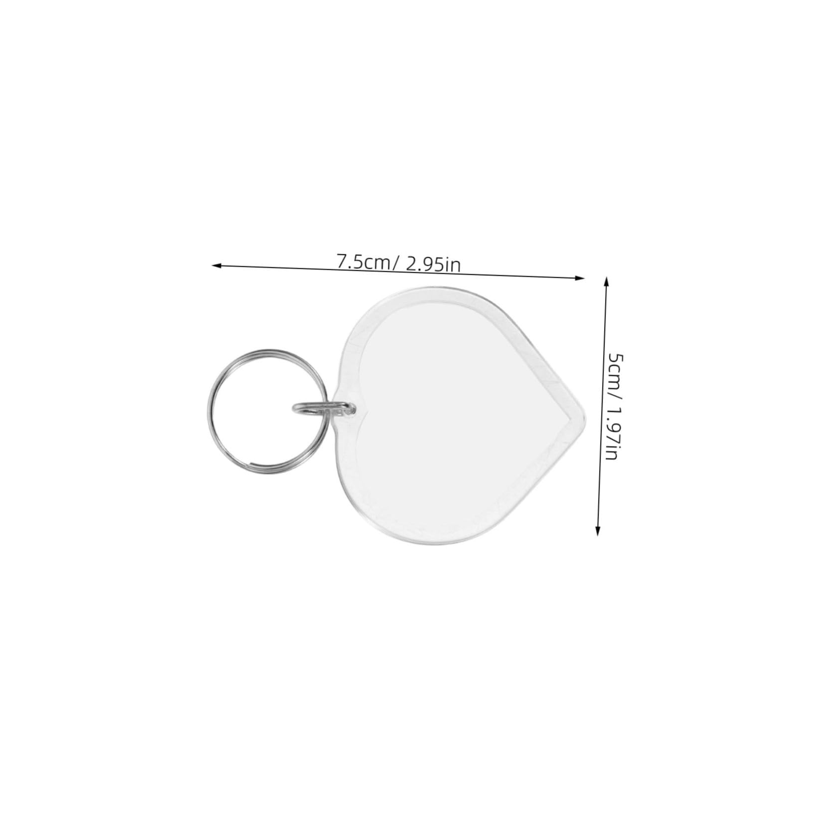 Housoutil Portachiavi 100 Pezzi a Forma di Cuore in Acrilico per DIY con Design Sobrio e Foto Personalizzabile per