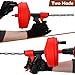 【New】50 FT Double Mode Drain Snake Tools, 11-in-1 Drain Auger for Sink and Drain Unblocking, Plumbing Snake for Kitchen, Bathrom and Shower Sink, Snake for Real DYIs (Red)