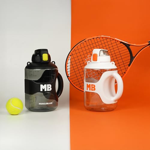 Image of MuscleBlaze Gym Gallon Water Bottle (Black, 2.2L) | Leakproof & BPA-Free | Athlete-Safe Build