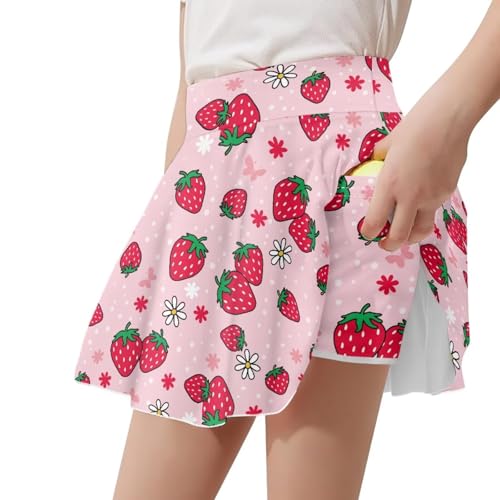 Girls Pleated Skirt with Shorts for Yoga Golf Running Dancing Tennis Elastic Waist with Pockets2