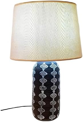 ICE ARMOR 23" H Dark Gradient Ceramic Vase with White Geometric Pattern Table Lamp Modern LED Floor Lamp Decorative Lighting for Home & Office image 2
