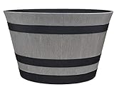 Southern Patio 15.5' Resin Whiskey Barrel Planter, Birchwood Grey
