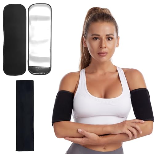 BORISCA 2 Pz Fascia per Sudare Braccia + 1 Fascia per Capelli, Fascia Elastica Braccio Regolabile, Fascia Braccia Dimagrante con Dimagrire Velocemente, Fasce per braccia per Il Fitness (nero)