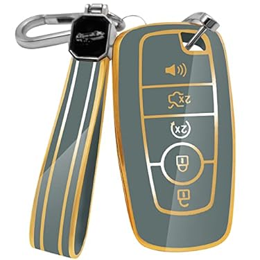 AMAZON - Daemson for Ford Key Fob Cover with Keychain, Full Protection Premium Soft TPU Key Case Shell for Ford Explorer Fusion Escape Edge Expedition F150 F250 F350 F450 F550 Mustang Maverick (Blue)