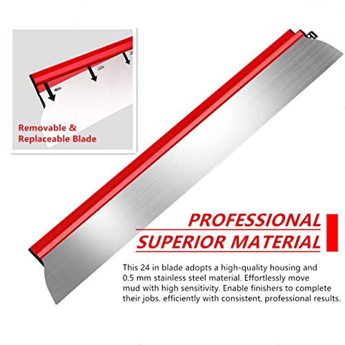 24 Inch Skimming Blade, 05mm Stainless Steel Blade, Smoothing & Knockdown Drywall