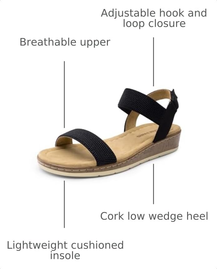 Image of DREAM PAIRS Women's Low Wedge Casual Sandals