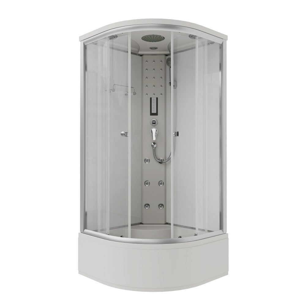 Bagno Italia Cabina de ducha hidromasaje 90 x 90 cm 6 chorros y bañera semicircular