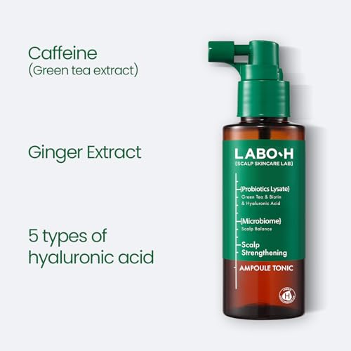 LABO-H Scalp Strengthening Spray for Hair Growth & Anti-Loss | Vegan Tonic Serum, Instant Cooling & Soothing with Rosemary and Peppermint Oil, Sulfate Free, Korean, 3.38 Fl oz.