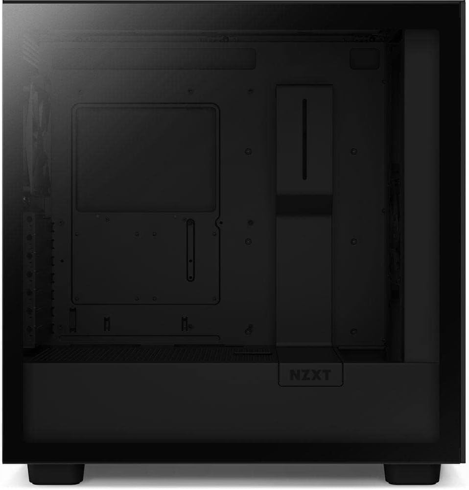 NZXT H7 Flow - CM-H71FB-01 - ATX Mid Tower PC Gaming Case - Front I/O USB Type-C Port - Quick-Release Tempered Glass Side Panel - Vertical GPU Mount - Integrated RGB Lighting - Black