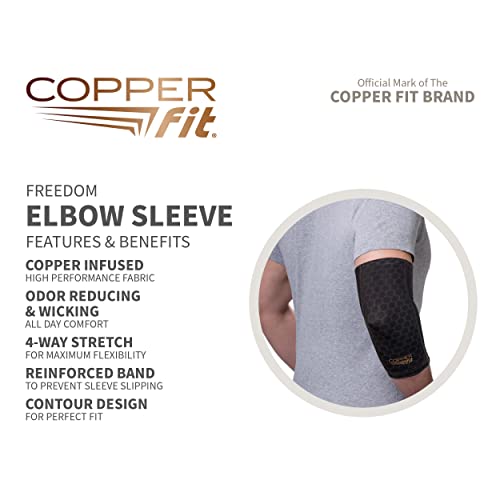 Copper Fit Unisex Adult Elbow Compression Sleeve Hosiery, Black, Medium Us #TOP1