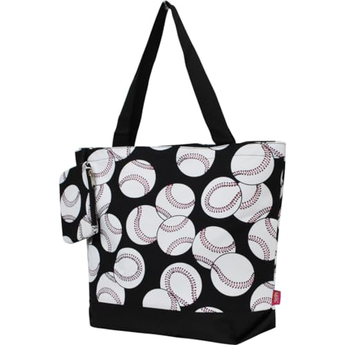 Image of NGIL Medium Top Zipper Closure Canvas Tote Bag with Attached Matching Coin Purse For Moms and Nurses