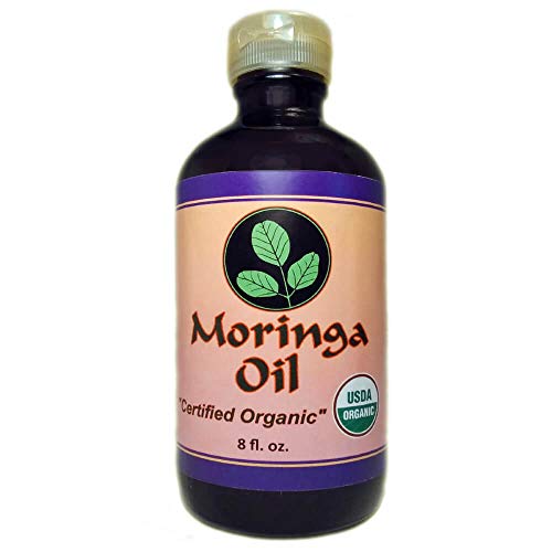 Moringa Seed Oil Organic 8 oz 100% Pure, Cold Pressed, Food Grade, Amber