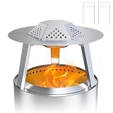 Heat Deflector for Solo Stove Ranger and Most 15' Fire Pit with Carrying Handle, Upgraded Solo Stove Ranger Accessories with 2 Heat-Concentrating Vents for More Focused Heat Retention