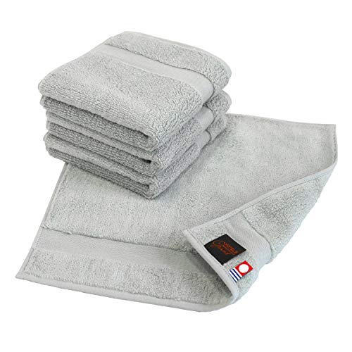 今治タオル 認定 ハンカチタオル hiorie(ヒオリエ) HOTEL'S Grand ホテルズ グラン 4枚セット ストーン 日本製 最高級超長綿 瞬間吸水 厚手 コットン100％ ホテル仕様