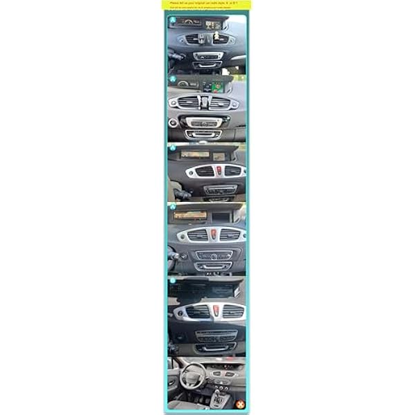 7-calowe radio samochodowe do Renault Scenic 3 Renault Grand Scénic III 2009-2016 LHD i RHD Android 15 Carplay nawigacja radio samochodowy multimedialny odtwarzacz wideo ekran dotykowy Bluetooth
