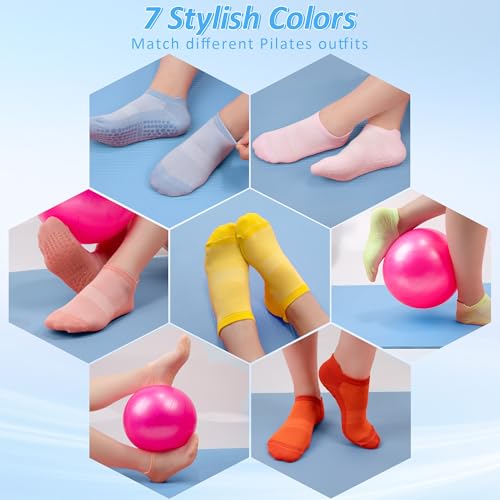 7 Pairs Pilates Socks with Grips for Women 6