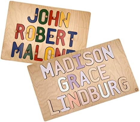 South Bend Woodworks Kids Personalized Wooden Puzzle, Two or Three Names