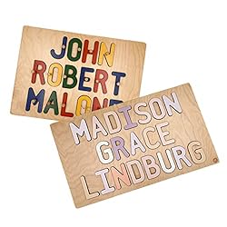 South Bend Woodworks Kids Personalized Wooden Puzzle, Two or Three Names