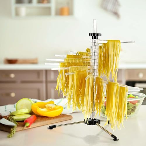 OVENTE Collapsible Pasta Drying Rack for Homemade Fresh Spaghetti & Noodles, BPA-Free Acrylic Rods, Rotating Arms, Compact & Easy to Clean, Clear ACPPA900C by OVENTE - Image 4