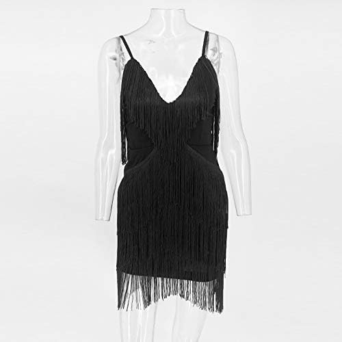 Size S....Womens Sexy 2 Piece Outfits Sleeveless Crop Top Feather Tassels Bodycon Mini Dress Outfits Clubwear