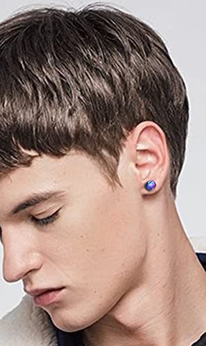 Thunaraz 8 Pairs Unisex Stainless Steel Stud Earrings Galaxy Astronomy Earrings for Girls Boys