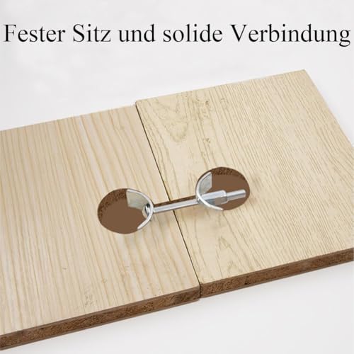 Kisstta 6 Stück Arbeitsplattenverbinder, M6 100mm Möbelverbinder, Massivholzverbinder, Metallischer Arbeitsplattenverbinder, Plattenverbinder für Küche, Schreibtisch, Möbel