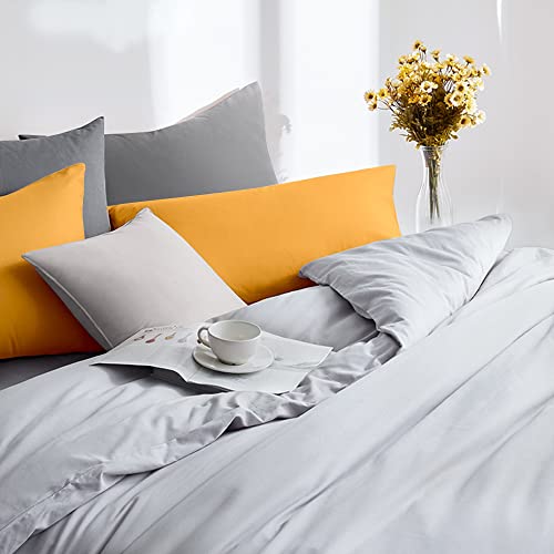 FLXXIE 2 Pack Microfiber King Pillow Cases, 1800 Super Soft Pillowcases with Envelope Closure, Wrinkle, Fade and Stain Resistant Pillow Covers, 20x36, Ginger Yellow