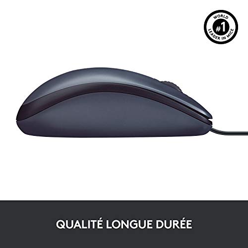Souris Filaire USB Logitech B100 compatible PC Mac et Chromebook noire - 6