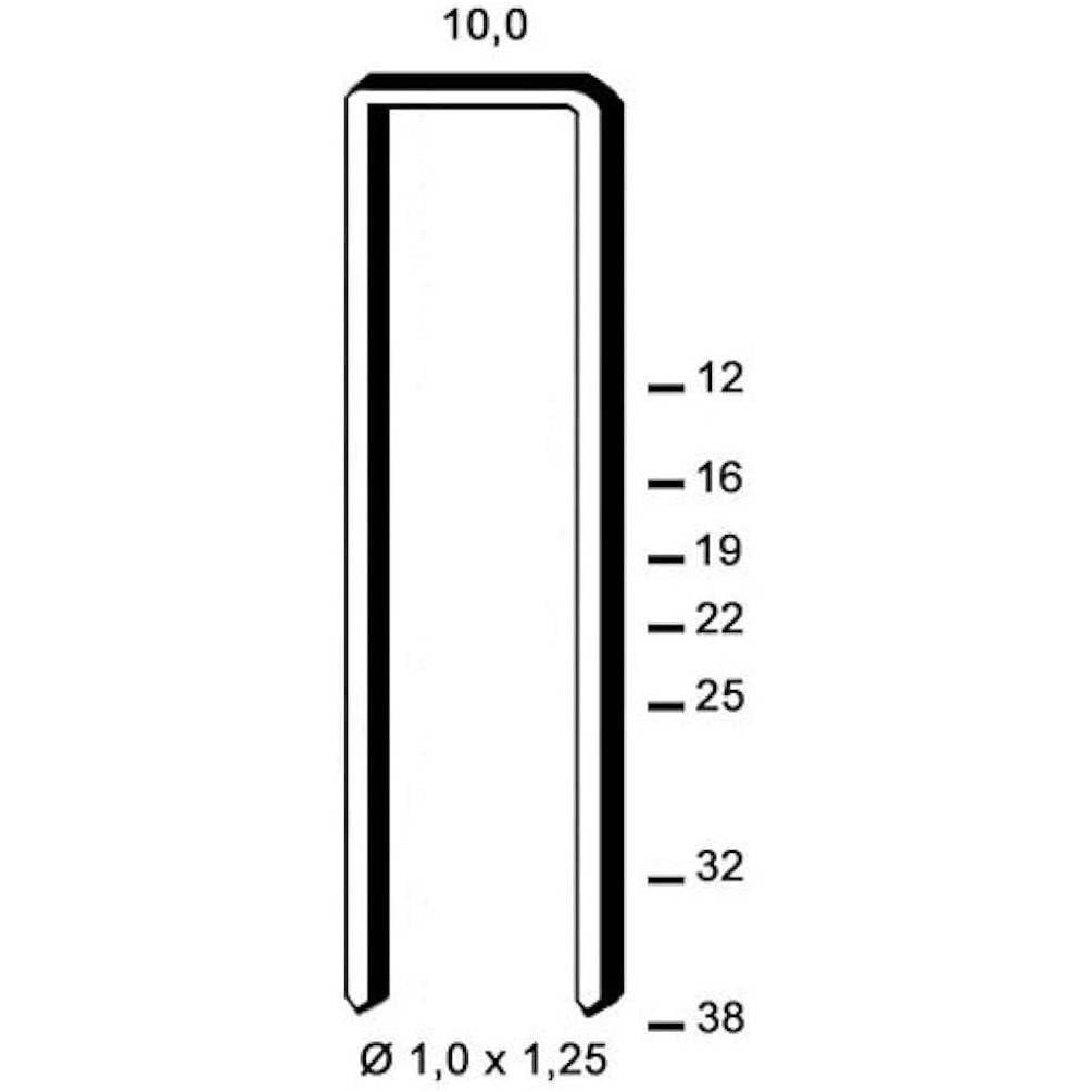 2 600 punti metallici G-38 - Zincati Resinati - 10x38x1x1.25 mm - D-Work