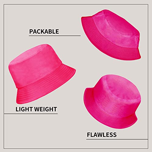 Image of Rosoz 1 & 2 Pack Bucket Hat for Women Men Summer Travel Beach Sun Hat Outdoor Cap Unisex Bucket Hats
