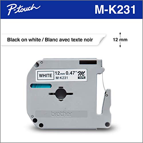 Brother Genuine MK231 Black on White Non-Laminated Tape for P-Touch Label Makers, 12 mm Wide x 8 m Long image 5