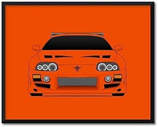 CUSTOMIZABLE COLOR: Toyota Supra MK4 (A80) (1993-1998) from the Fast and the Furious Inspired Poster Print Wall Art Decor Handmade Brian O'Connor (Paul Walker) Fast and Furious Art (Unframed)