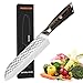 Nóż Santoku – Mareston 20 cm, bardzo ostry azjatycki nóż szefa kuchni, niemiecka stal nierdzewna, nóż do siekania mięsa, warzyw i owoców, uchwyt z drewna pakka i pudełko na prezent