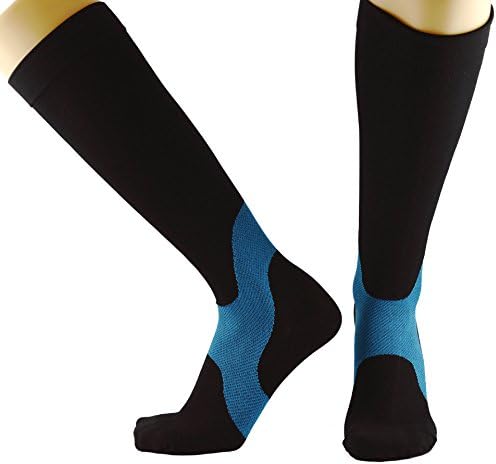 Blue Tree Compression Socks for Men & Women (20-30 mmHg) -Fit for Athletic, Running, Travel, Shin Splints, Maternity Pregnancy, Prevents Edema, Swelling, Pain, Varicose Veins, DVT