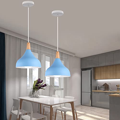 Lámparas de madera para comedor y estudio estilo candy colores 4