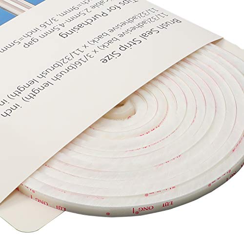 Torrami Fuzzy Brush Seal Weatherstripping For Window And Door 11/32 Inch X 11/32 Inch X 16 Ft, Self-Adhesive Felt Insulation Sealing Strip Wind Dust Draft Insect Proof, White #TOP4